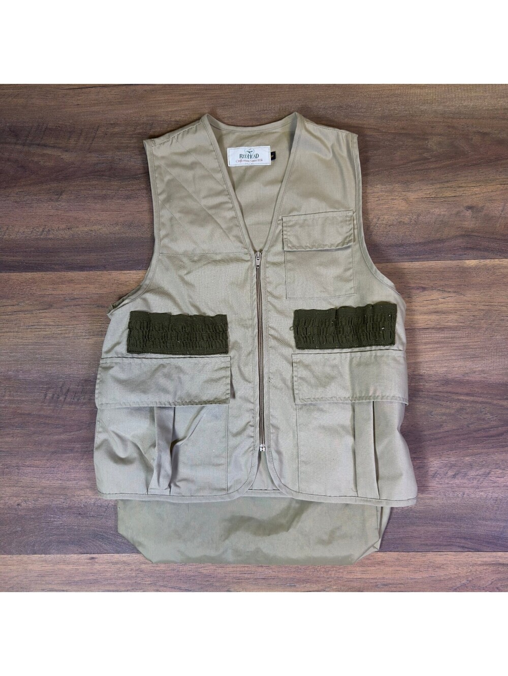 RedHead Mens Hunting Field Vest Tan Canvas Zip Up Sz S